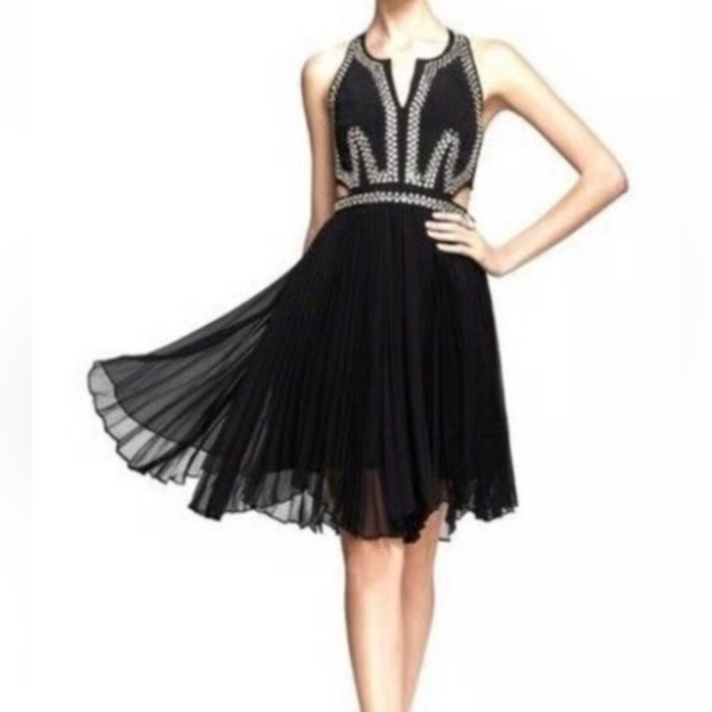 Rebecca Taylor Black Dress with Silver Details